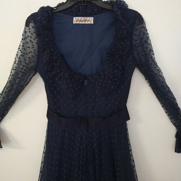 Vintage Neiman Marcus For Richilene Polka Dotted Maxi Dress - Picture 5 of 12